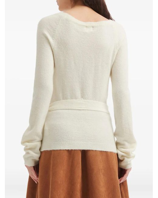 B+ AB White Belted Sweater