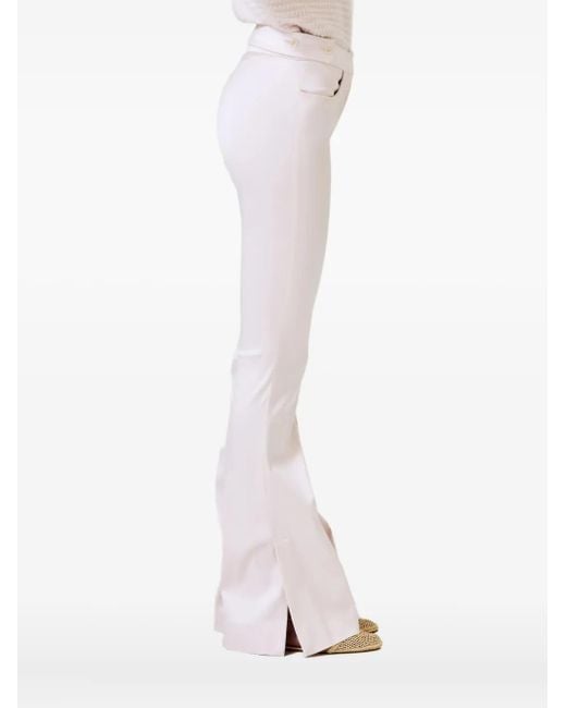 Sa Su Phi White Silk Blend Flared Trousers