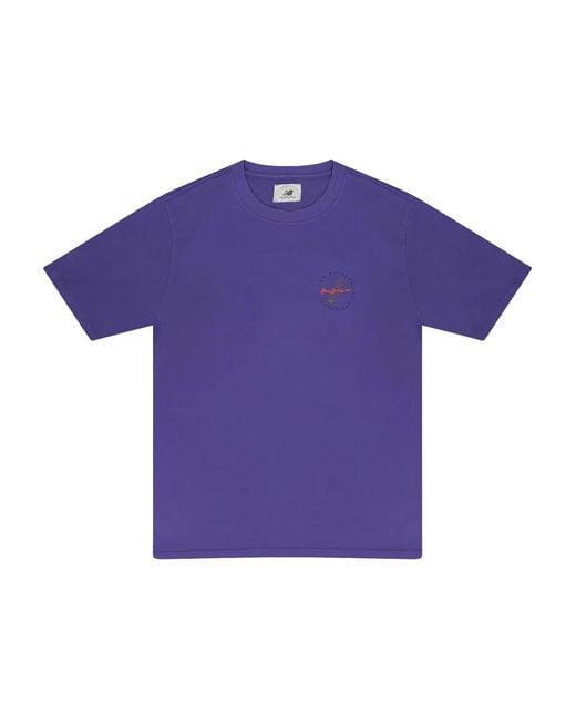 Aimé Leon Dore Purple X New Balance Garment-Dyed T-Shirt for men