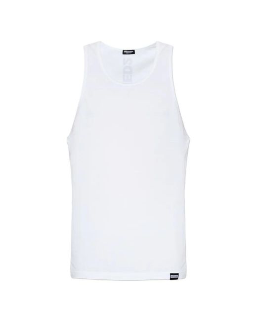 DSquared² White Sleeveless Tops for men