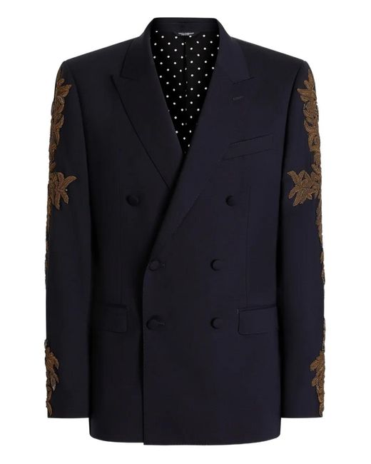 Dolce & Gabbana Black Double-Breasted New Martini Wool Jacket for men