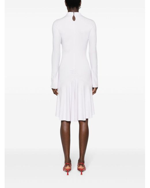Courreges White High-neck Long-sleeve Midi Dress