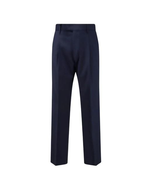 Germano 1952 Blue Pressed-Crease Tailored Trousers for men