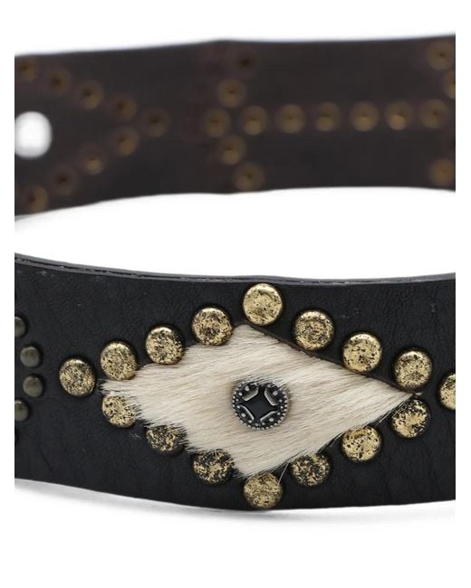 Golden Goose Deluxe Brand White Sierra Studded Leather Belt