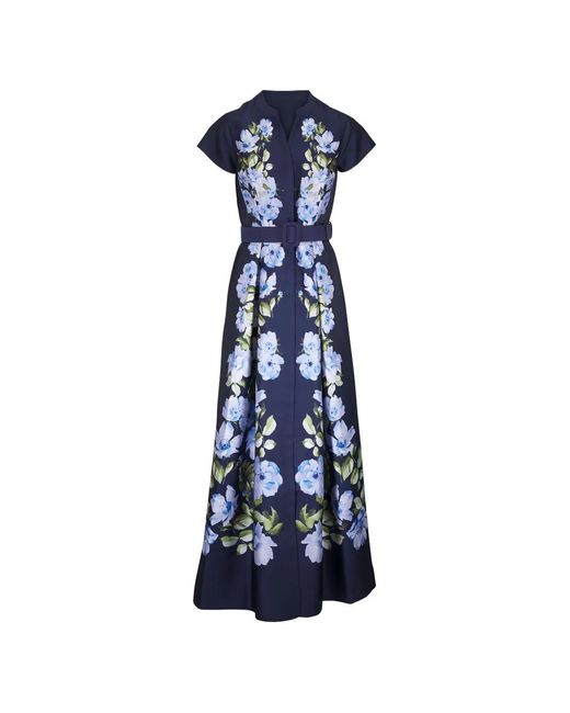 sachin and babi blue floral dress Sachin & Babi Strapless Floral "Giovanna" Dress