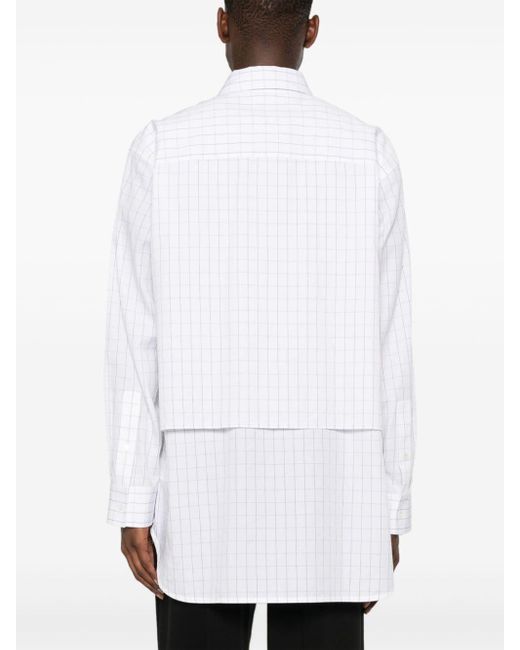 Bottega Veneta White Check-pattern Layered Shirt for men