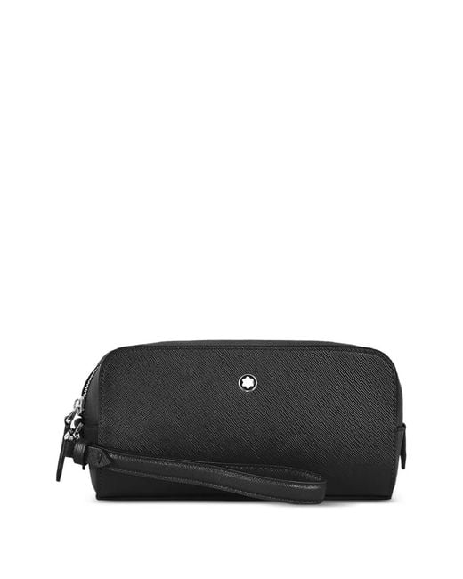 Montblanc Black Embossed Ring Leather Shoulder Bag