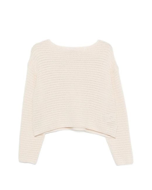 Drykorn Natural Imenia Open-Knit Cropped Sweater