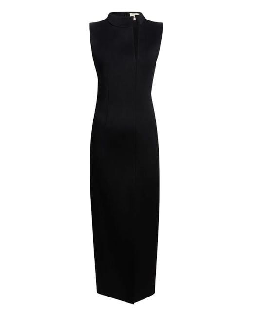 Khaite Black Lowen Satin-Crepe Midi Dress