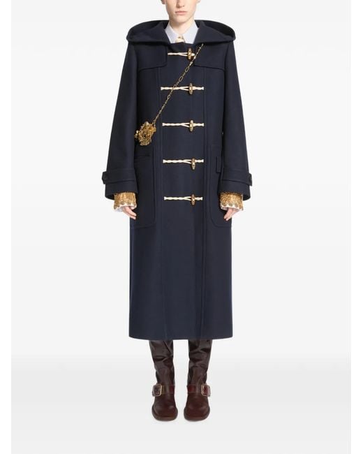 Dries Van Noten Blue Wool Duffle Coat