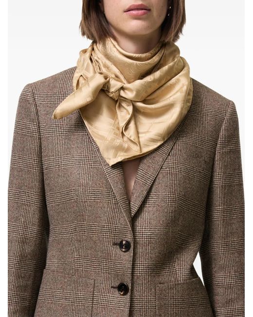 Burberry Natural Foulard En Soie À Motif Floral