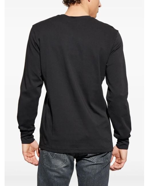 DIESEL Gray Miegor Long-Sleeve Logo T-Shirt for men