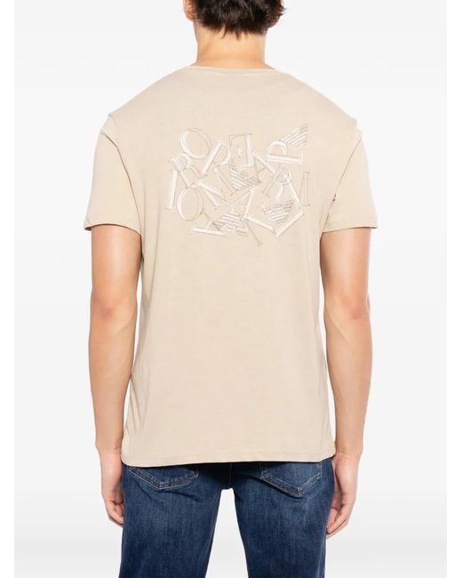 Emporio Armani Natural Logo-Printed T-Shirt for men