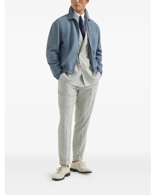 Brunello Cucinelli Gray Uconstructed Blazer for men