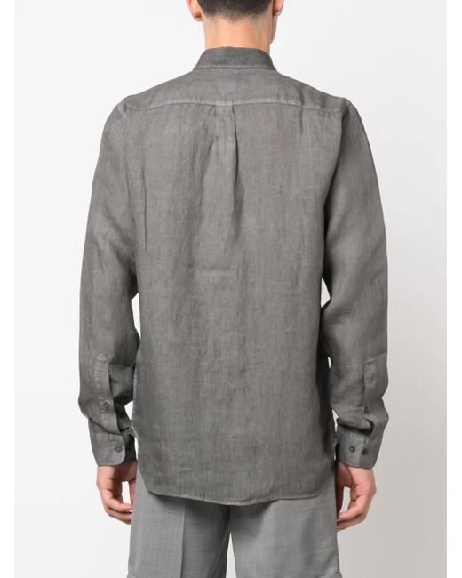 メンズ 120% Lino リネンシャツ Gray