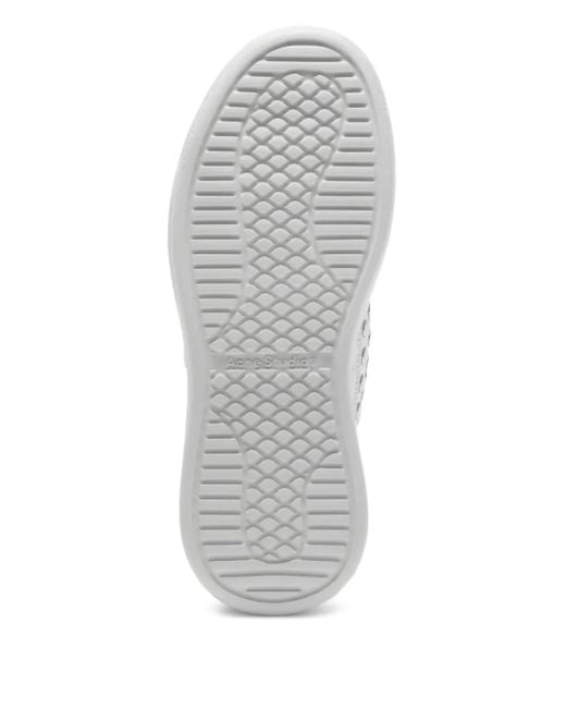 Acne White Touch-Strap Platform Sneakers