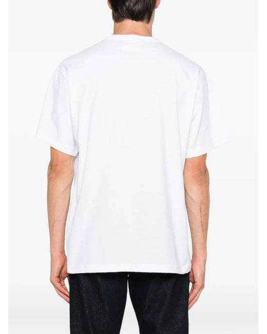 Versace Jeans Couture White Logo-Print T-Shirt for men