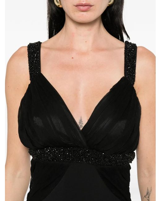 PRONOVIAS THE PARTY EDIT Black X Elisabetta Franchi Breksta V-Neck Maxi Dress