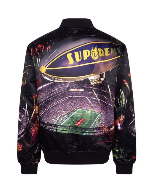 Supreme Blue X Mitchell & Ness Stadium Varsity Jacket