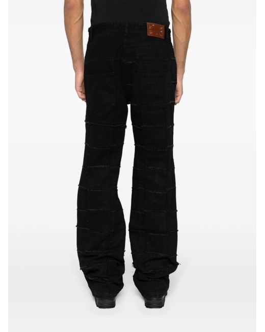 ANDERSSON BELL Black New Patchwork Mid-rise Wide-leg Jeans for men
