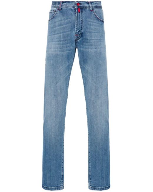 Kiton Blue Mid-rise Straight-leg Jeans for men