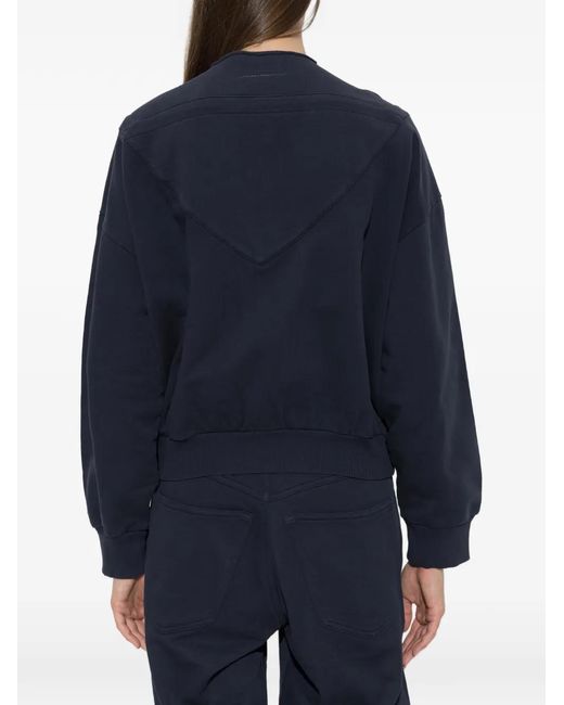 MM6 by Maison Margiela Blue Drawstring Zip-Up Hoodie