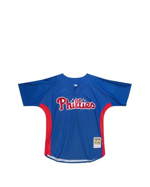 Mitchell & Ness Blue 2010 Philadelphia Phillies Short-Sleeve Top for men