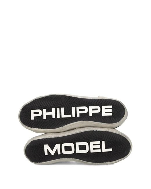 Philippe Model Natural Leather Low-Top Sneakers for men