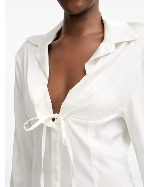 Silvian Heach White Button-Down Mini Dress