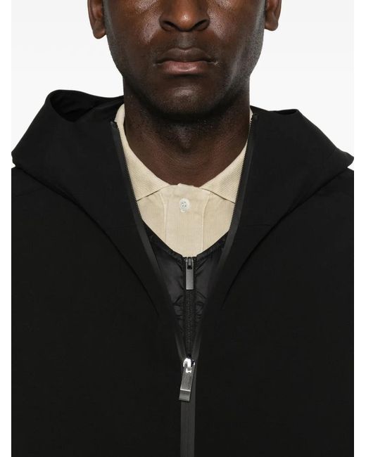 Moncler Black Hooded Zip Jacket for men