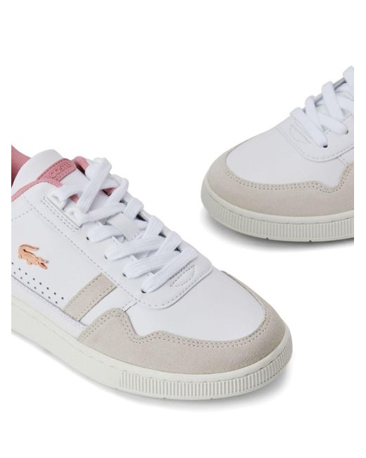 Lacoste White Logo-appliqué Panelled Sneakers