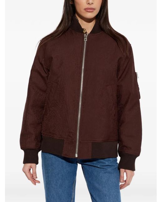 Etro Purple Paisley-Pattern Bomber Jacket