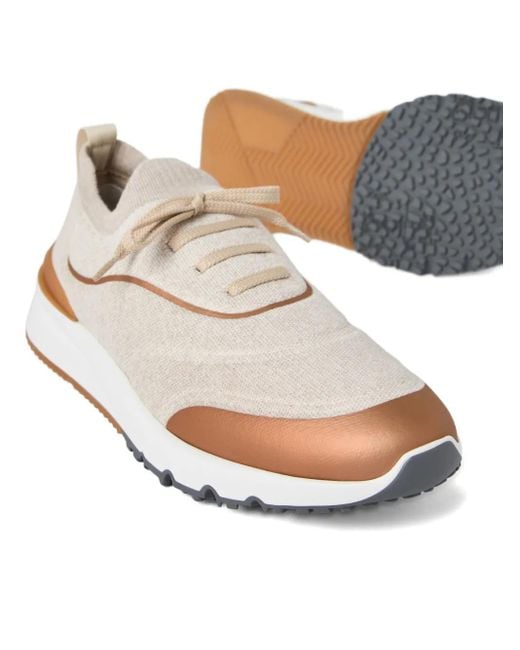 Brunello Cucinelli White 'Runners' Sneakers for men