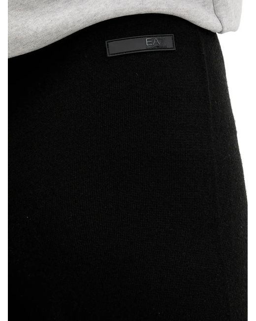 EA7 Black Logo-Patch Trousers