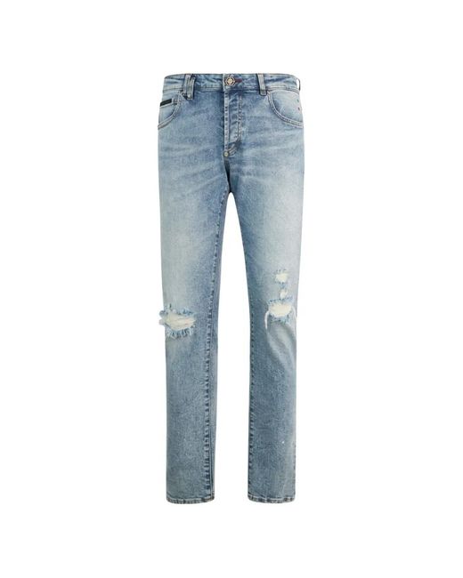 Philipp Plein Blue Super Straight Jeans for men