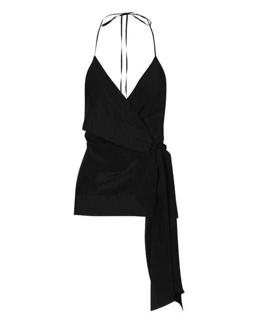 Johanna Ortiz Black Gentle Wrap Top