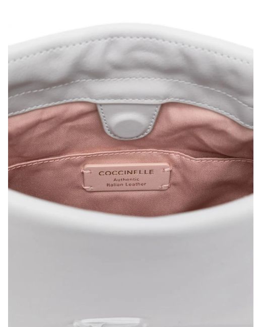 Coccinelle White Großer Dulse Tote Bag mit Logo-Prägung