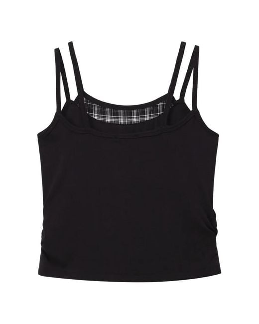 Izzue Black Double-Strap Logo-Plaque Top