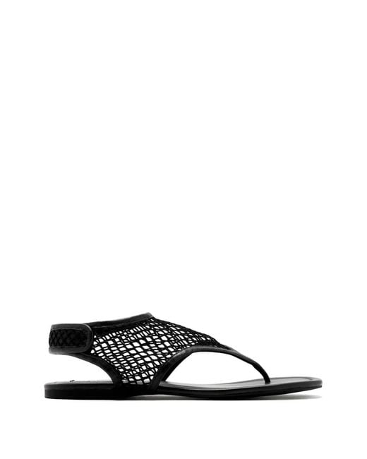 Senso Black Nika Fishnet Strap Sandals