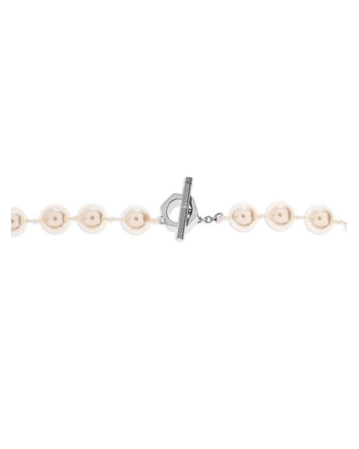 Marni White Logo-Lettering Necklace