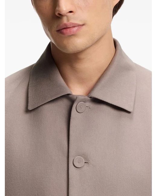 HUGO Brown Button-Up Patch-Pocket Shirt Jacket for men