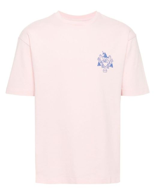 Drole de Monsieur T-Shirt mit Logo-Print in Pink für Herren