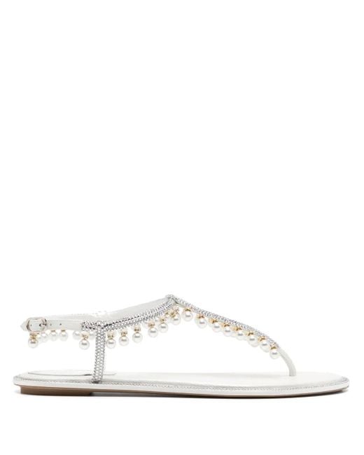 Rene Caovilla White Diana Sandals
