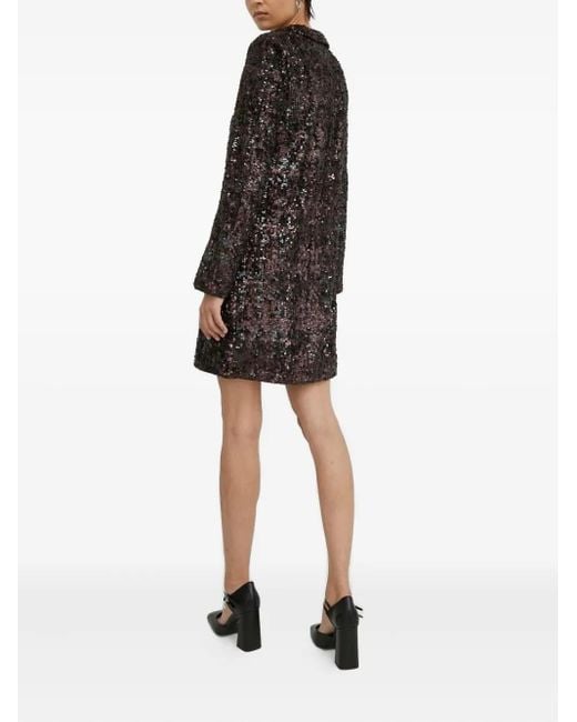 Samsøe & Samsøe Black Sequin-Embellishment Mini Dress