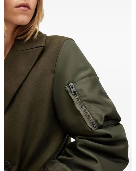 AllSaints Jas Met Dubbele Rij Knopen in het Green