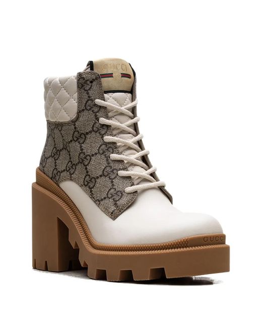 Gucci White GG Ankle Boot