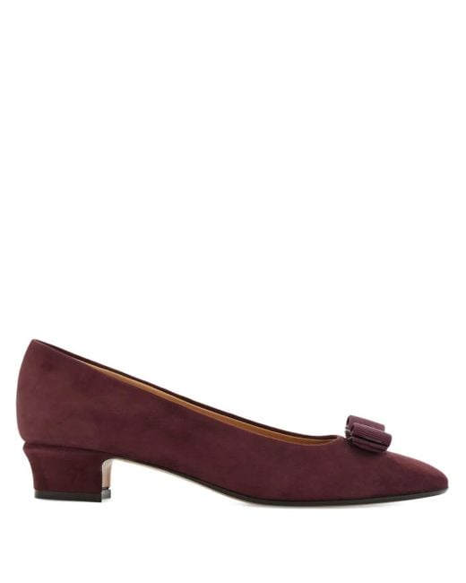 Ferragamo Brown Vara Bow-Detail Pumps