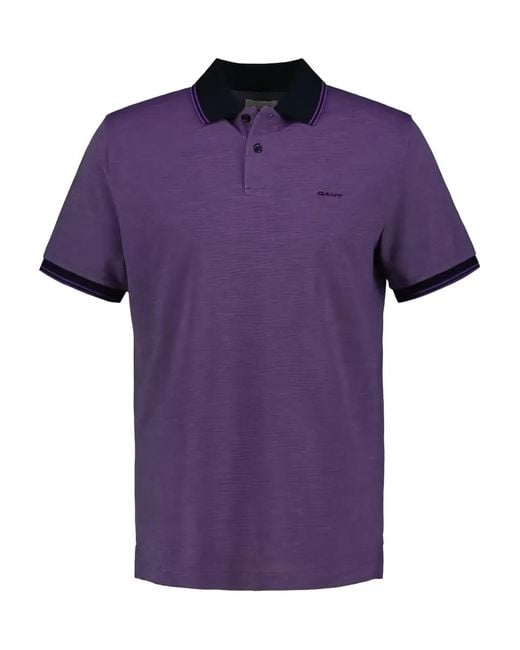 Gant Purple Oxford Piqué Polo Shirt for men