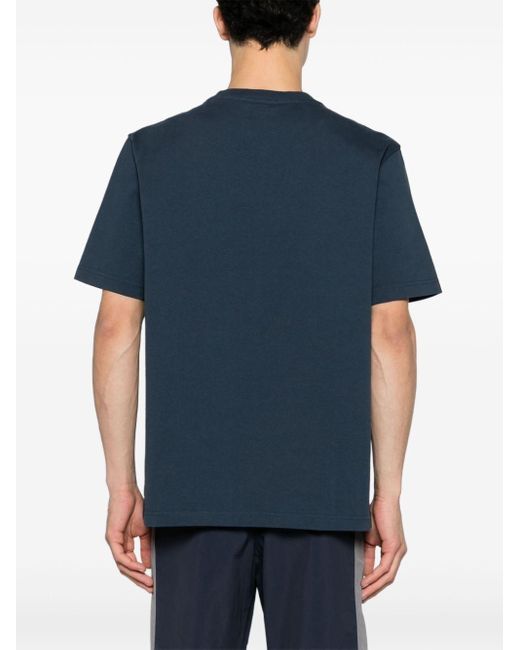 Maison Kitsuné Blue Fox-motif Cotton T-shirt for men