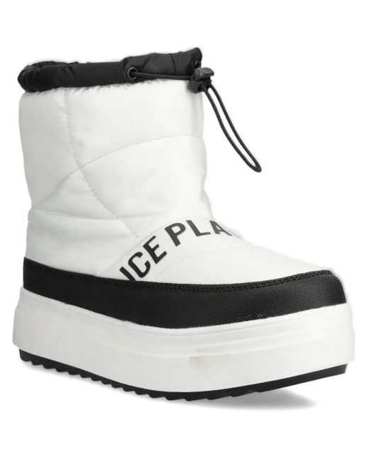 Ice Play Black Quilted Platform Boots
